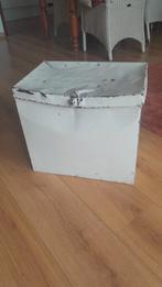 Vintage Metalen Kist met Deksel, koffieblik, Ophalen, Minder dan 50 cm, Gebruikt, Minder dan 50 cm