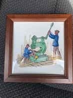 Mooi tegeltje machine bankwerker, Ophalen of Verzenden