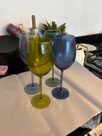 Set van 4 gekleurde wijnglazen, Glas of Glazen, Nieuw, Ophalen of Verzenden, Glas