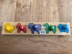 Edutoy houten puzzel boerderijdieren/dieren met grote knop, Ophalen of Verzenden, Meer dan 50 stukjes, Zo goed als nieuw, 6 jaar of ouder