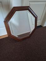 Mooie achthoekige spiegel met houten rand, Ophalen, Zo goed als nieuw, 75 tot 100 cm, Minder dan 100 cm