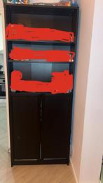 Zwarte eikenpatroon boekenkast, Huis en Inrichting, Kasten | Roldeurkasten en Archiefkasten, Ophalen, 50 tot 100 cm, Zo goed als nieuw