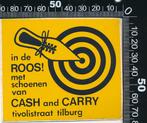 Sticker: Cash and Carry - Schoenen - Tilburg, Verzamelen, Stickers, Overige typen, Ophalen of Verzenden, Zo goed als nieuw