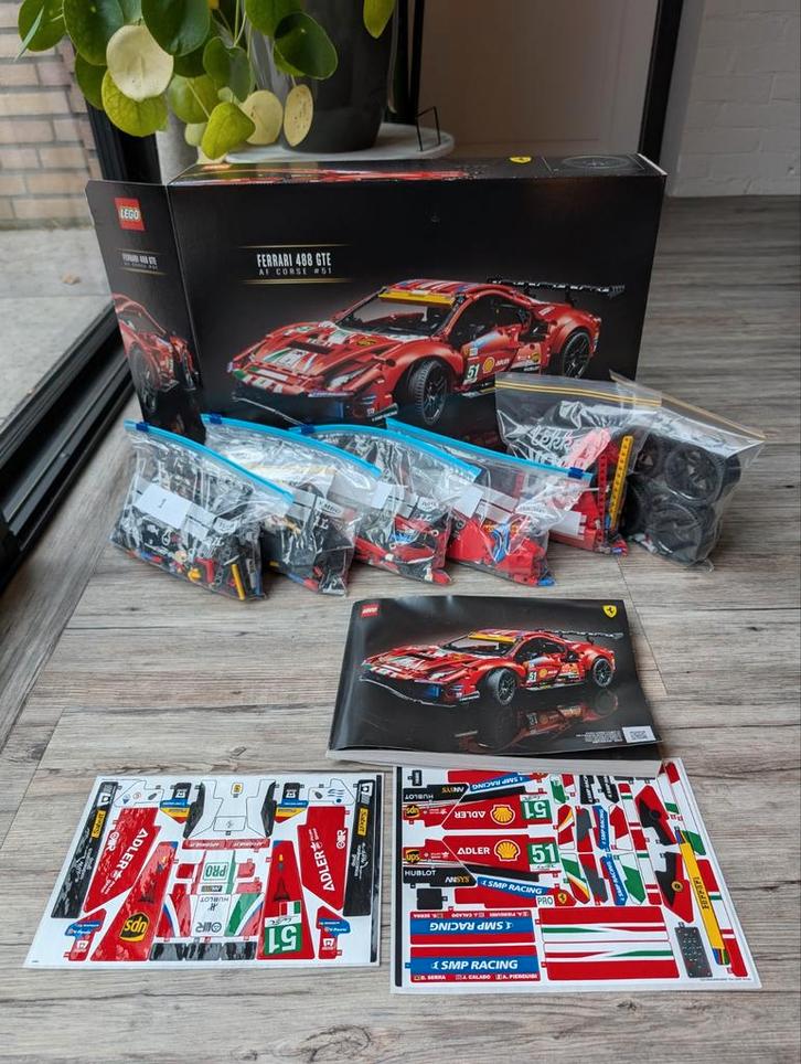 Ferrari 42125 - Lego Ferrari 488 GTE. Ongebruikt stickervel!, Kinderen en Baby's, Speelgoed | Duplo en Lego, Zo goed als nieuw