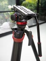 Sachtler Flowtech 75 statief + Mafrotto 502AH Fluid Head, Gebruikt, 150 tot 175 cm, Met balhoofd, Ophalen of Verzenden