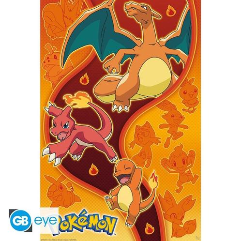 Pokemon - Poster Maxi (91.5x61cm) -Charmander Evolution Trio, Verzamelen, Posters, Nieuw, Film en Tv, Deurposter of groter, Rechthoekig Staand