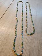 2 kettingen met fijne millefiori glaskralen, Sieraden, Tassen en Uiterlijk, Kettingen, Ophalen of Verzenden, Nieuw, Zilver, Overige materialen