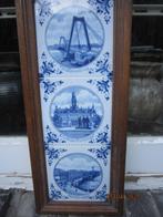 Mooi Rotterd. 3 Tegel Tableau  met bekende plekkenPr. lijst, Antiek en Kunst, Ophalen of Verzenden