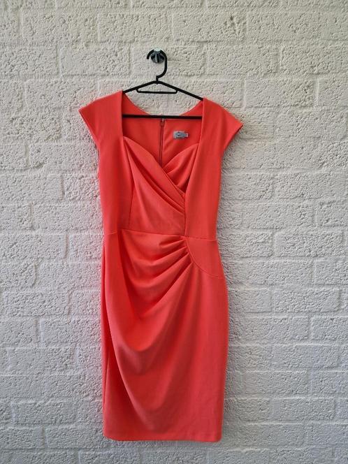 Oranje geplooide jurk met korte mouwen van Diva Catwalk, maa, Kleding | Dames, Jurken, Maat 34 (XS) of kleiner, Oranje, Ophalen of Verzenden