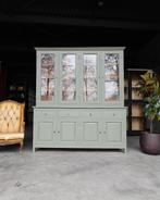 Mosgroene Buffetkast | Schoolkast Teak | Servies #1437, 200 cm of meer, 150 tot 200 cm, Ophalen of Verzenden, Teakhout