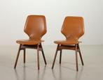 2 vintage Dutch design Webe stijl teak eetkamer stoelen 60s, Gebruikt, Twee, Bruin, Vintage design, midcentury design, 60s, 70s, dutch design