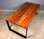 Sale: Eettafel Tuintafel massief Acacia design industrieel, Ophalen, 200 cm of meer, 50 tot 100 cm, Zo goed als nieuw