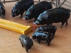 Varkens, hekken en trog oud antiek Engels speelgoed van tin., Ophalen of Verzenden