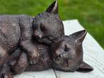 2 SLAPENDE POEZEN / KITTENS / BRONZEN TUINBEELD, Dierenbeeld, Nieuw, Info@huisentuindecoratiemarie.nl, Huis en tuin decoratie marie