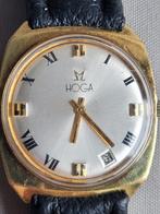 Vintage herenhorloge HOGA., Verzenden, Gebruikt, Leer, Overige merken