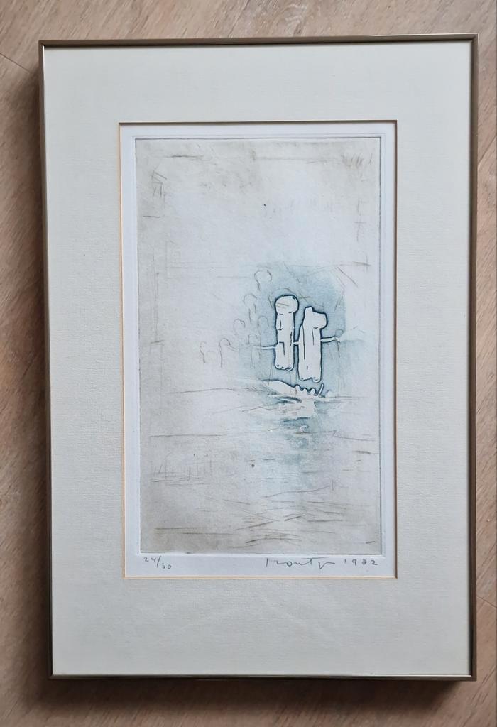 Ets van Jan Montijn, ingelijst, Antiek en Kunst, Kunst | Etsen en Gravures, Ophalen of Verzenden