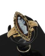Sale Roos diamanten antieke 14k gouden lava camee dames ring, Sieraden, Tassen en Uiterlijk, Antieke sieraden, Ophalen of Verzenden