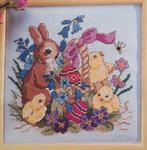 Pasen mand met konijn, kuikentjes 3 borduurpatronen, Hobby en Vrije tijd, Borduren en Borduurmachines, Ophalen, Nieuw, Handborduren