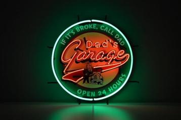 Dad’s Garage glas neon lichtreclame / lamp beschikbaar voor biedingen