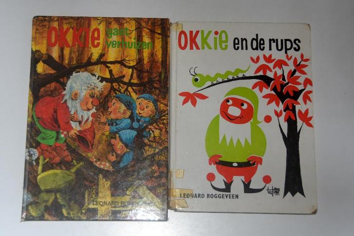 Okkie & de rups + Okkie gaat verhuizen - Leonard Roggeveen, Boeken, Kinderboeken | Kleuters, Gelezen, Fictie algemeen, Ophalen of Verzenden