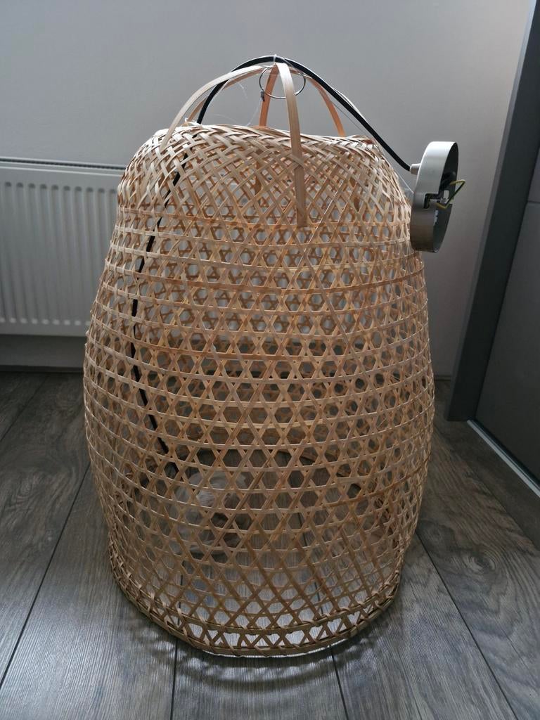 Grote rieten hanglamp, Overige materialen, 50 tot 75 cm, Nieuw, Ophalen of Verzenden