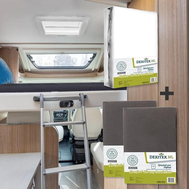 Textielpakket Hefbed 1 Molton + 2 Jersey hoeslakens 1 x Molt, Caravans en Kamperen, Camper-accessoires