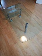Glazen salontafel, Huis en Inrichting, Tafels | Salontafels, Ophalen, Gebruikt, 100 tot 150 cm, 50 tot 100 cm