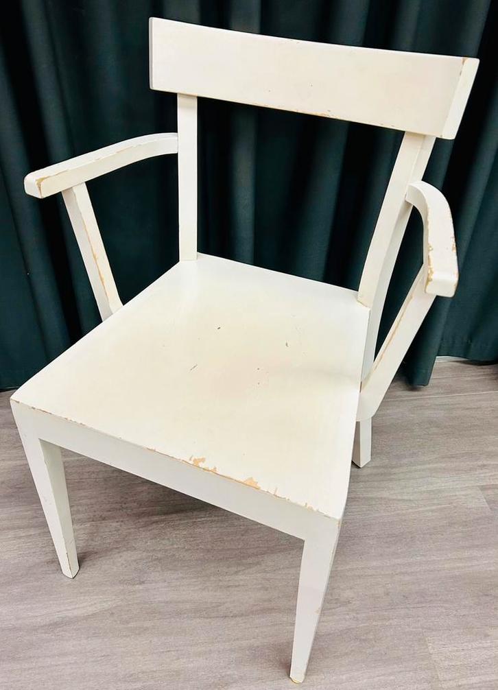 Stevige Witte Houten Eetkamerstoelen, 12x, zie omschrijving, Huis en Inrichting, Stoelen, Gebruikt, Vijf, Zes of meer stoelen