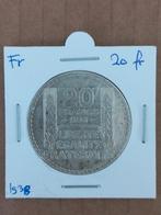 Frankrijk 20 francs 1938 zilver, Postzegels en Munten, Munten | Europa | Niet-Euromunten, Ophalen of Verzenden, Frankrijk, Zilver