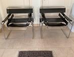 2 Wassily stoelen van Marcel Breuer chroom/zwart leer izgs, Ophalen of Verzenden, Zo goed als nieuw, Zwart, Leer