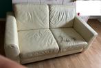 Leren bankstel (beige), Ophalen, Gebruikt, 150 tot 200 cm, Tweepersoons