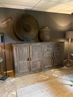 Landelijk grijs houten dressoir kast wandmeubel sidetable, Ophalen of Verzenden, Zo goed als nieuw, 25 tot 50 cm, 100 tot 150 cm