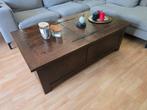 Donkerbruine houten salontafel, Huis en Inrichting, Tafels | Salontafels, Ophalen, 100 tot 150 cm, 50 tot 100 cm, Zo goed als nieuw