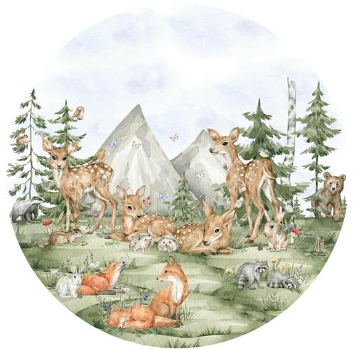 Muursticker Cirkel Bos Forest Baby's Designed4Kids, Kinderen en Baby's, Kinderkamer | Inrichting en Decoratie, Nieuw, Wanddecoratie