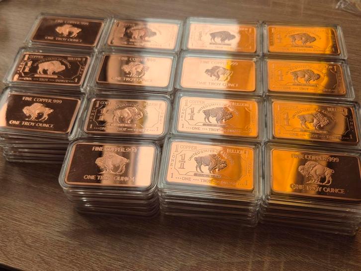 20 x 1 oz Koperbaar: USA Buffalo Copper Bar. Puur Koper., Postzegels en Munten, Edelmetalen en Baren, Koper, Ophalen of Verzenden