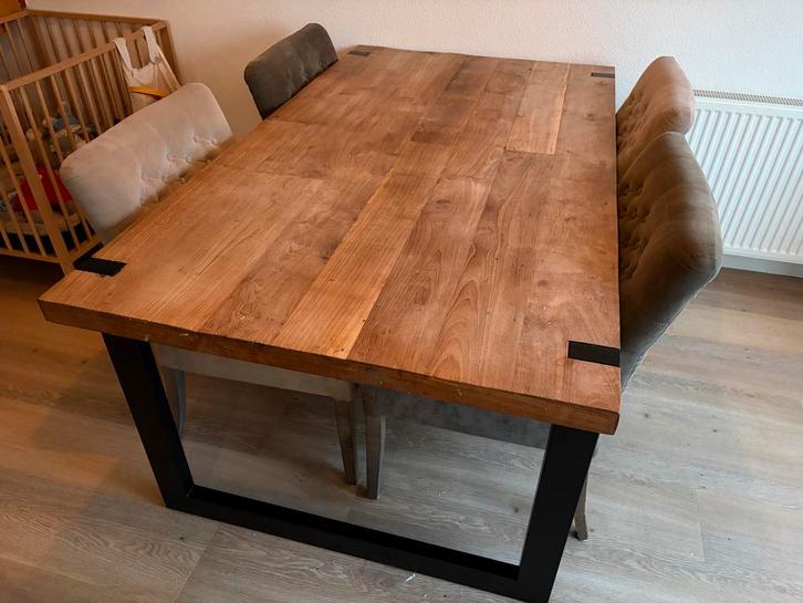 Eettafel 180x100cm - Robuust en Stijlvol!, Huis en Inrichting, Tafels | Eettafels, Gebruikt, 100 tot 150 cm, 150 tot 200 cm, Vijf personen of meer