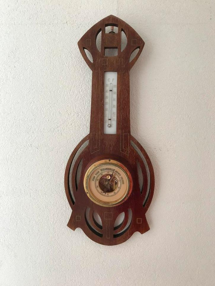 LUFFT barometer/weerstation in prachtig houtsnijwerk, Audio, Tv en Foto, Weerstations en Barometers, Zo goed als nieuw, Ophalen