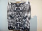 Marccain rok gebreid in ruit en kant look print mooi, Kleding | Dames, Verzenden, Zwart, Maat 42/44 (L), Zo goed als nieuw
