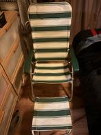 2x tuinstoelen met voetenbankje, Caravans en Kamperen, Kampeermeubelen, Ophalen, Zo goed als nieuw, Campingstoel