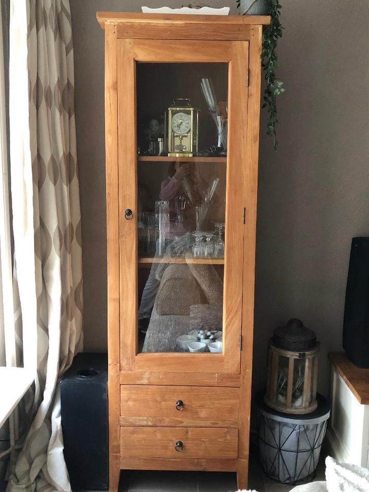 Teak houten kast, Huis en Inrichting, Kasten | Vitrinekasten, Zo goed als nieuw, 150 tot 200 cm, 50 tot 100 cm, 25 tot 50 cm, Met lade(s)