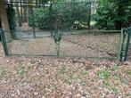 Dubbele poort met zijpalen 420 breed., Tuin en Terras, Tuinpoorten, Ophalen, Zo goed als nieuw, 200 cm of meer, Draaipoort