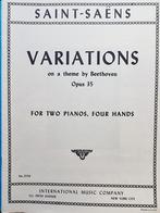 Saint Saëns. Variations. Piano. Quatre Mains., Muziek en Instrumenten, Bladmuziek, Klassiek, Ophalen of Verzenden, Zo goed als nieuw