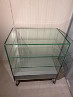 Glazen Tafel/kast met wieltjes Helderr, Ophalen, Minder dan 50 cm, 50 tot 100 cm, Rechthoekig