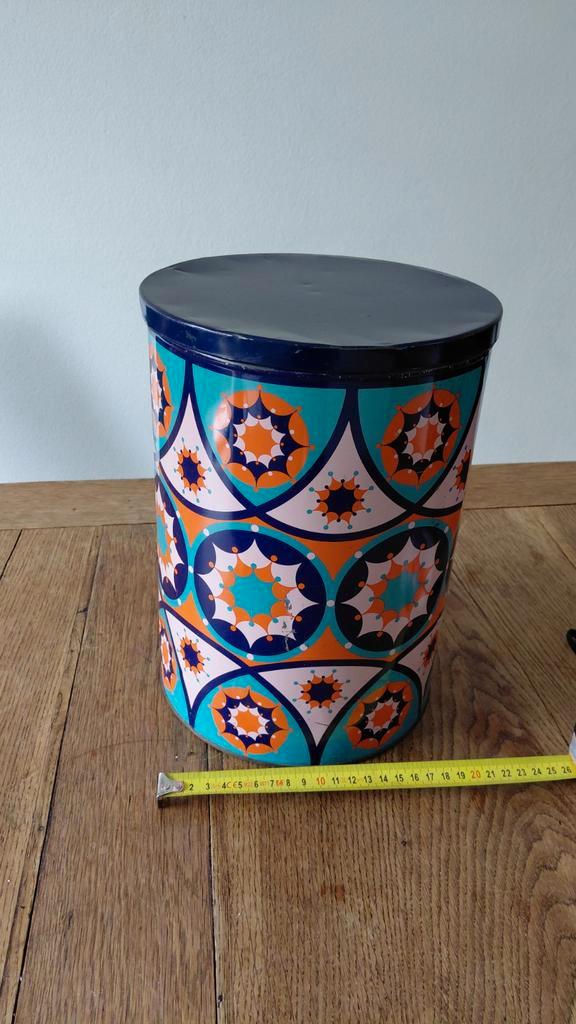 Retro Tomado opbergblik, Huis en Inrichting, Woonaccessoires | Prullenbakken, Gebruikt, Metaal, Minder dan 50 cm, minder dan 10 liter