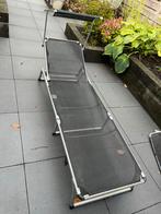 Inklapbaar ligbed met verstelbare rugleuning 2 stuks!, Ophalen of Verzenden, Gebruikt, Aluminium, Inklapbaar