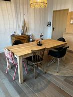 Massief eiken eettafel, Ophalen, Eikenhout, Nieuw, 50 tot 100 cm