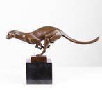 Bronzen Cheetah Sculptuur - Rennende Jachtluipaard, Antiek en Kunst, Kunst | Beelden en Houtsnijwerken, Ophalen of Verzenden