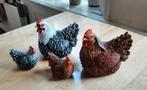 Mooie nieuwe kippen setjes bruin of wit van polystone., Nieuw, Kunststof, Ophalen of Verzenden, Dierenbeeld