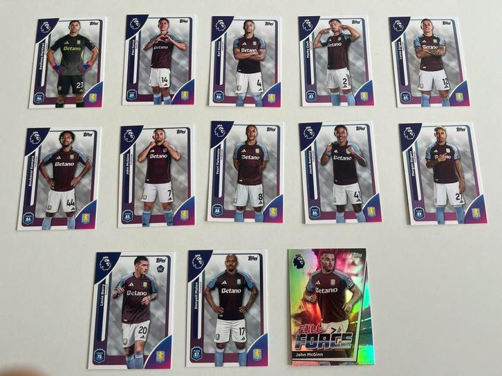 Topps Premier league 2026 Aston Villa kaarten, Hobby en Vrije tijd, Stickers en Plaatjes, Zo goed als nieuw, Meerdere plaatjes