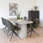 Organische eettafel 96x240x76 cm Japandi stijl, Vijf personen of meer, Overige vormen, Overige materialen, Japandi